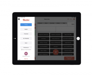 iPad with Hectre menu in English